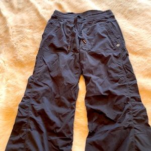 Lulu black leisure pants w ankle tie